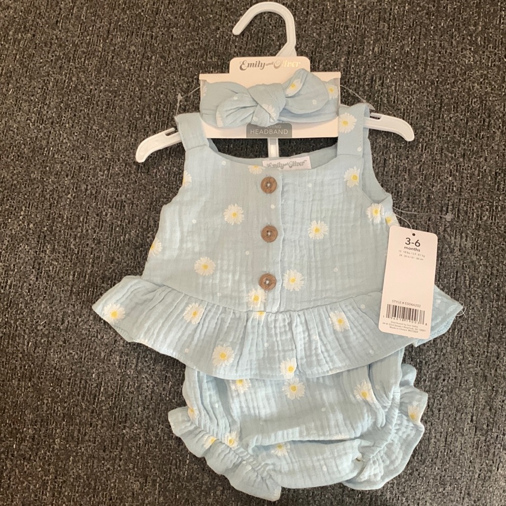 Daisy Baby Girl Outfit w/ Headband